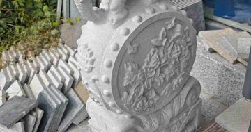 吐鲁番芝麻白抱鼓石 庭院抱鼓石